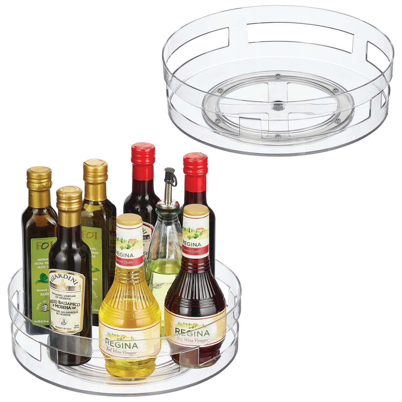 mDesign Lazy Susan Open Turntable Spinner for Kitchen and Bathroom